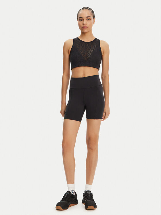 Reebok Reebok Αθλητικό σορτς High-Rise Bike Shorts 5 118672 Μαύρο Slim Fit