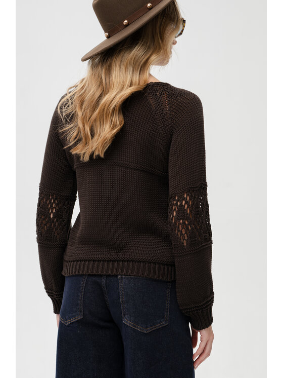 blue shadow blue shadow Sweter Blavia Brązowy Regular Fit