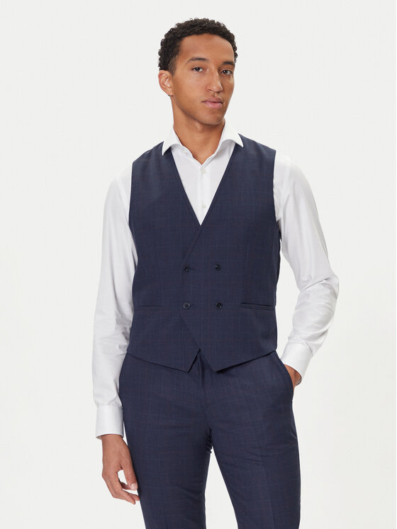 HUGO HUGO Uzvalks Arti/Hesten242V1X 50547314 Tumši zils Extra Slim Fit