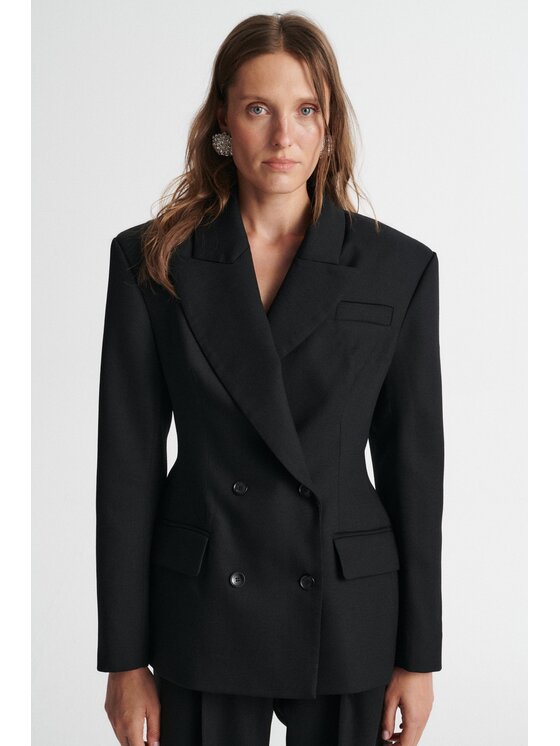 MARI PRETI MARI PRETI Marynarka SOLENNE Czarny Slim Fit