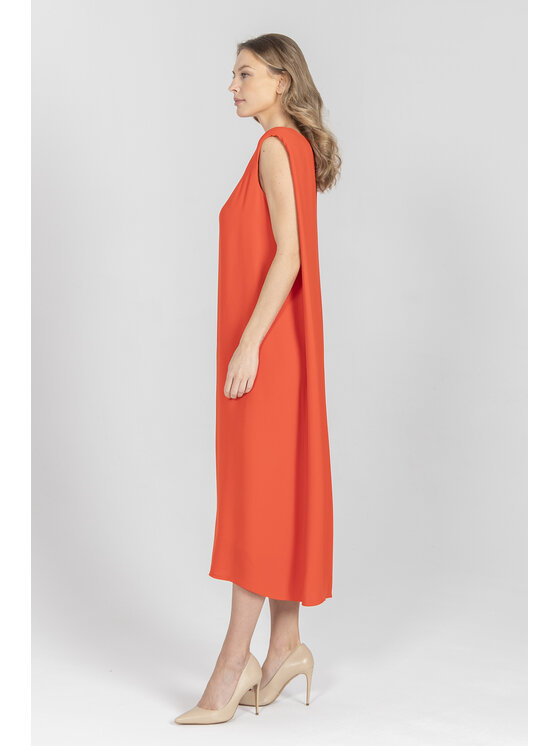 Deni Cler Milano Deni Cler Milano Sukienka koktajlowa T-DC-3048-F2-20-30-1 Czerwony Oversize