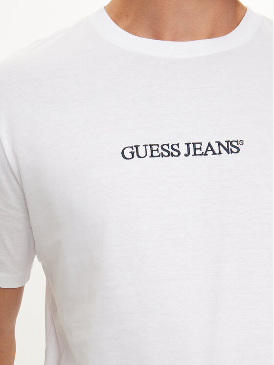 Guess Jeans Guess Jeans T-krekls M4YI52 K8HM0 Balts Slim Fit