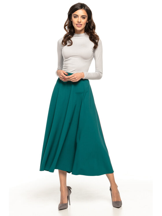 Tessita Tessita Spódnica midi T260 Zielony A-Line Fit