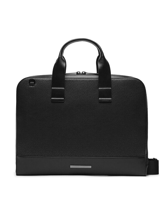 Geantă pentru laptop Calvin Klein Modern Bar Slim Laptop Bag Mono K50K511529 Ck Mono Perf Black 0GK