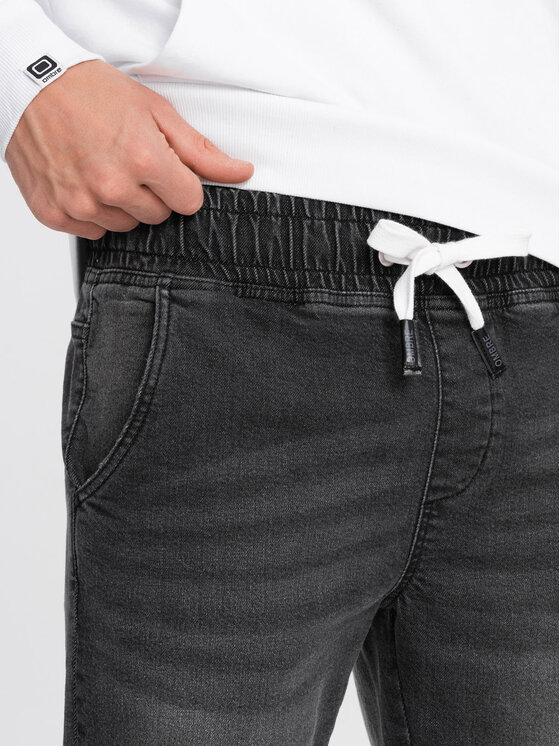 Ombre Ombre Jeansy OM-PADJ-0150 Černá Slim Fit
