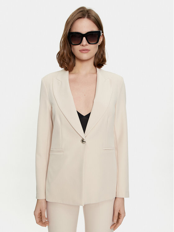 Maryley Maryley Σακάκι 24EB187/43GE Εκρού Regular Fit