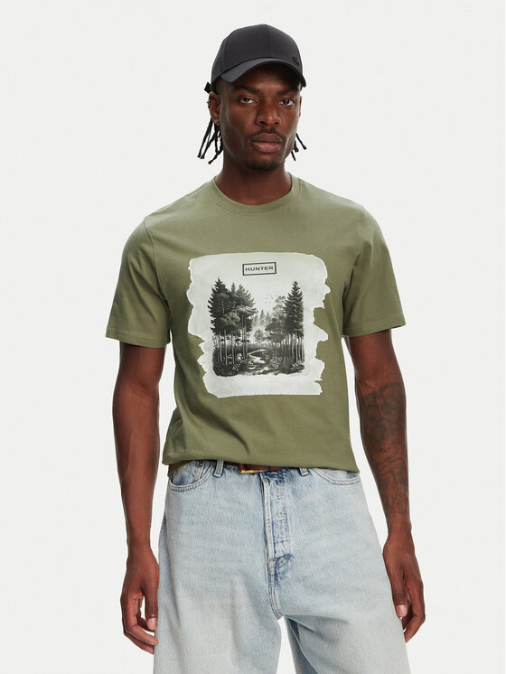 Hunter Hunter Tricou Duart Graphic HARM0033251 Kaki Regular Fit