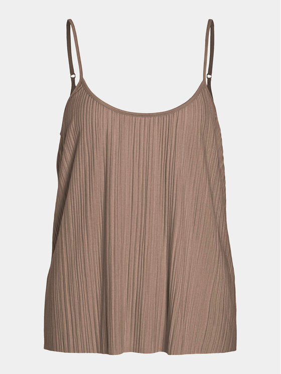 Vila Vila Top Plisa 14096337 Pruun Relaxed Fit