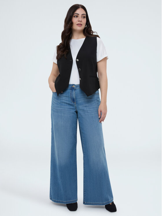 Fiorella Rubino Fiorella Rubino Kamizelka L000L000074N033 Czarny Slim Fit
