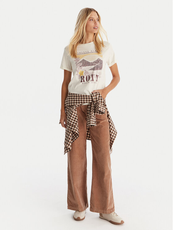 Roxy Roxy Medžiaginės kelnės ERJNP03678 Ruda Regular Fit