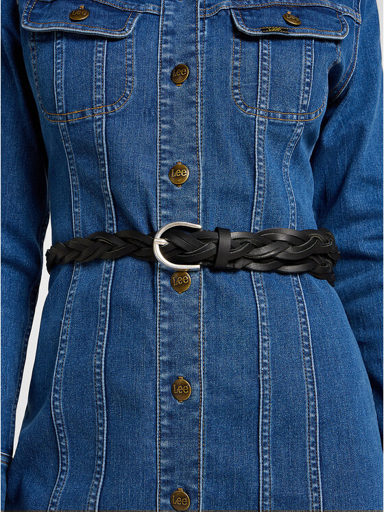 Pasek Damski Lee, Czarny, BRAIDED BELT