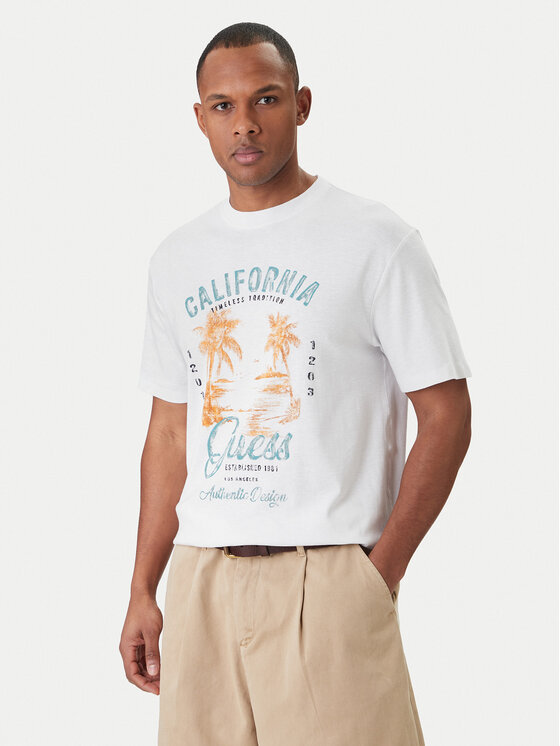 Guess Tricou M6GI20 K3052 Alb Reglan Fit