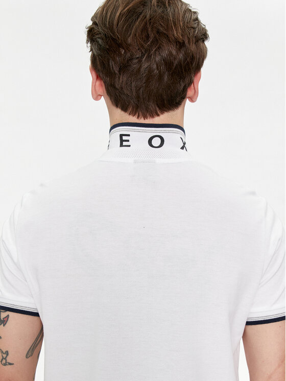 Geox Geox Polo M4510Q T2649 F1492 Biały Regular Fit