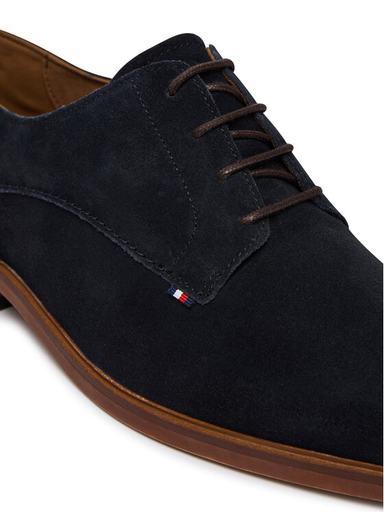 Tommy Hilfiger Tommy Hilfiger Nizki čevlji Hilfiger Suede Dress Shoe FM0FM05776 Mornarsko modra