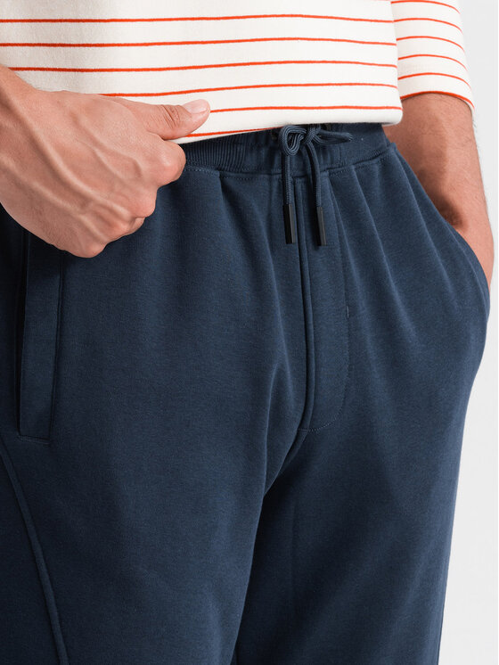 Ombre Ombre Joggers kalhoty OM-PABS-0174 Tmavomodrá Regular Fit