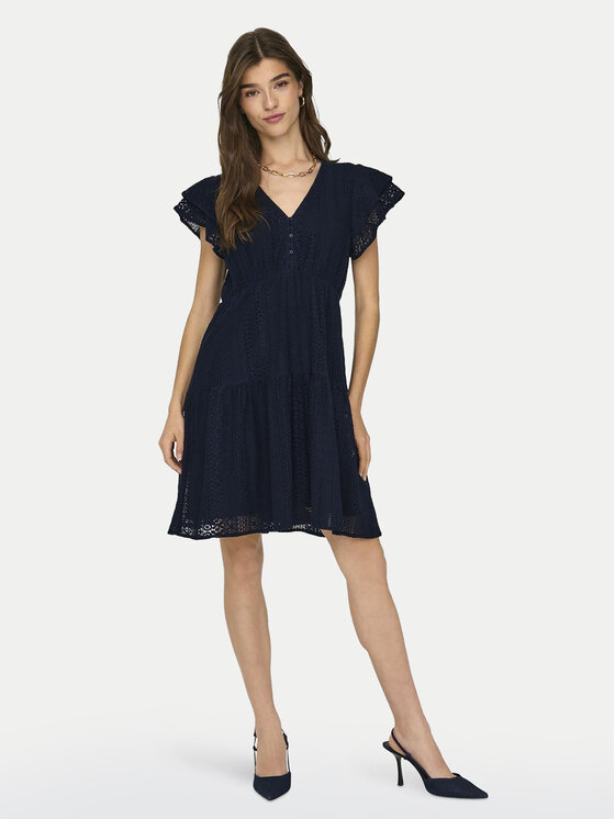ONLY ONLY Sukienka letnia Helena 15303058 Granatowy Regular Fit