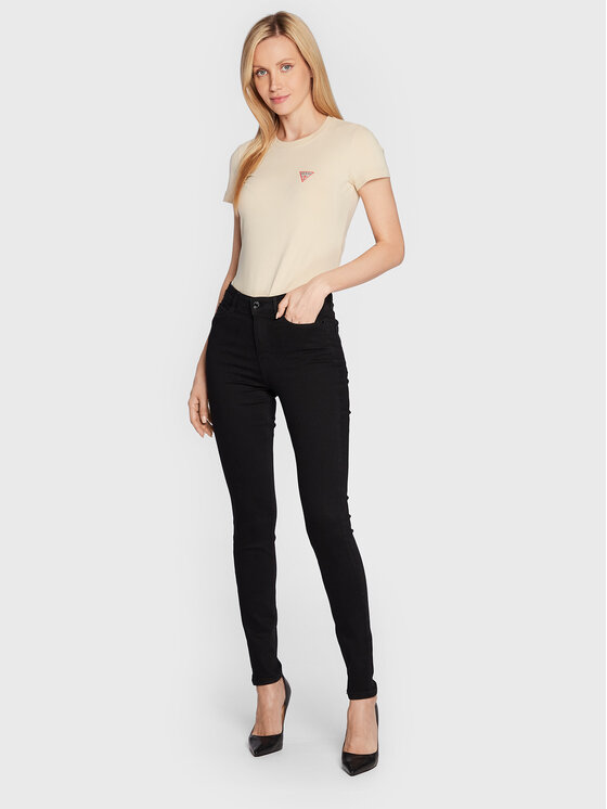 T-shirt Mini Triangle W2YI44 J1311 Beige Slim Fit