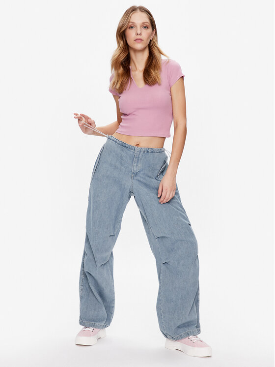 BDG Urban Outfitters BDG Urban Outfitters Штани з тканини BDG BAGGY CARGO BLEACH 76473677 Cиній Relaxed Fit