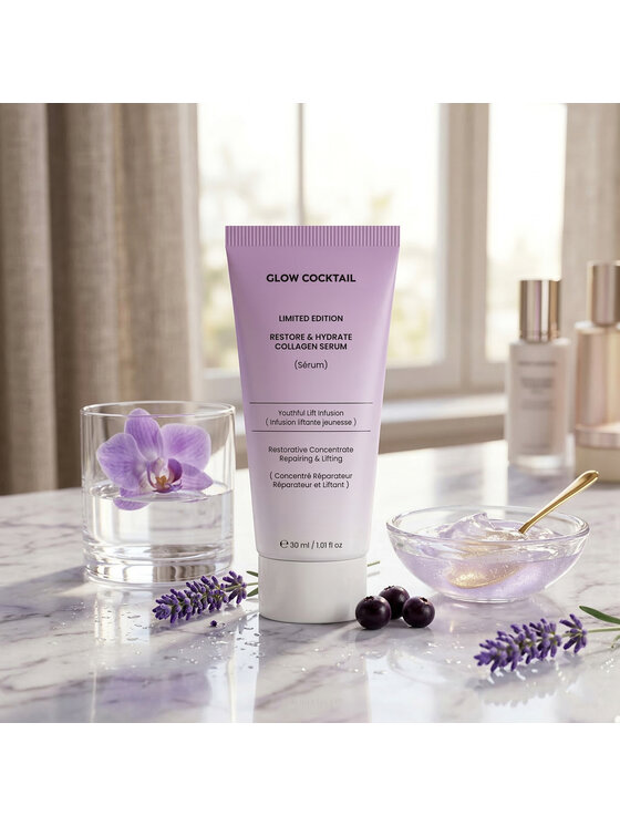 Glow Cocktail Glow Cocktail Limitowana edycja SERUM KOLAGENOWEGO RESTORE & HYDRATE 30 ml Zestaw do pielęgnacji skóry