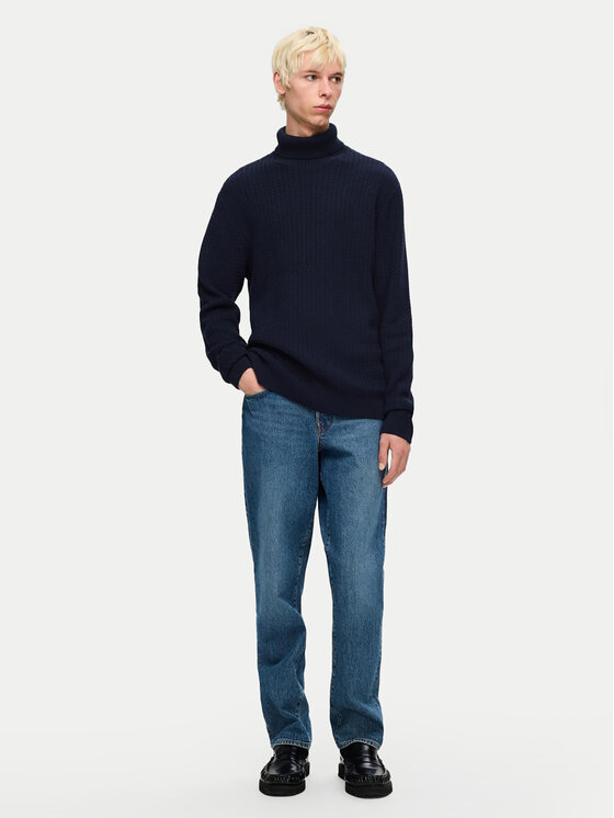 Selected Homme Selected Homme Bluză cu gât 16094576 Bleumarin Regular Fit