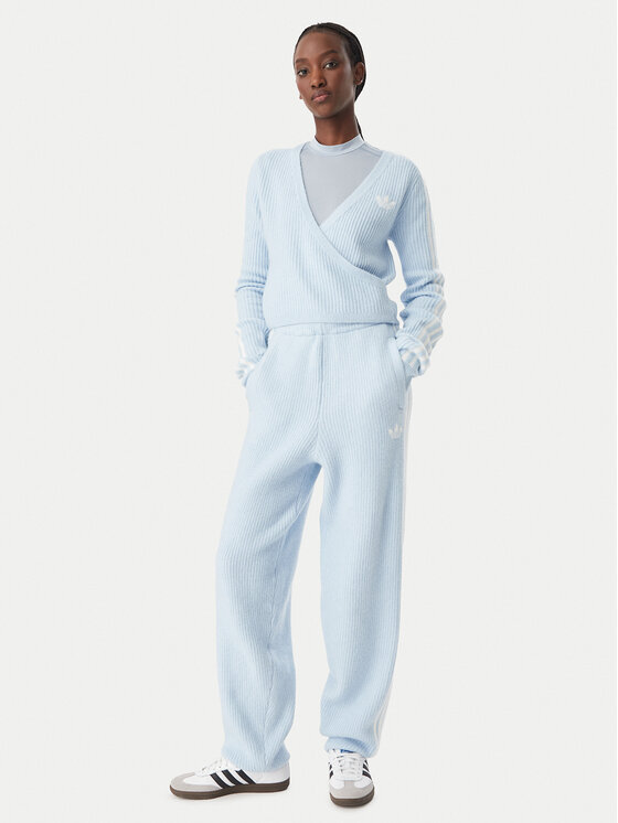 adidas adidas Светр Adidas x Jennie Knitted Wrap LD8932 Світло-синій Slim Fit