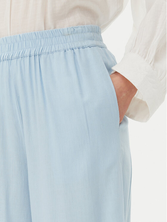 Pieces Pieces Kalhoty culottes Pia 17154737 Světle modrá Wide Leg