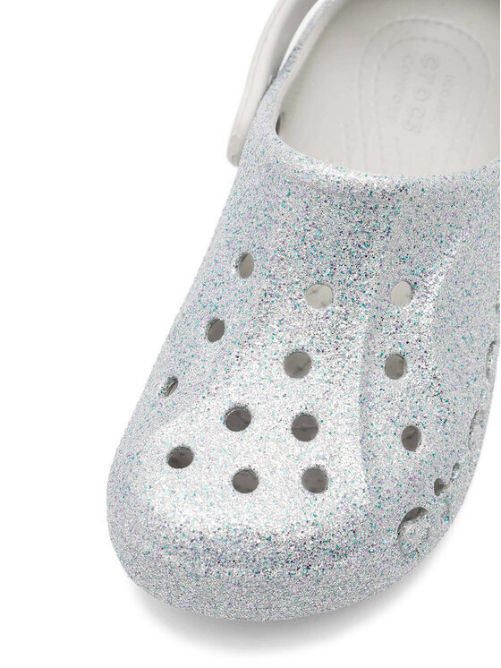 Crocs Crocs Şlapi BAYA GLITTER CLOG K 207015-040 Argintiu