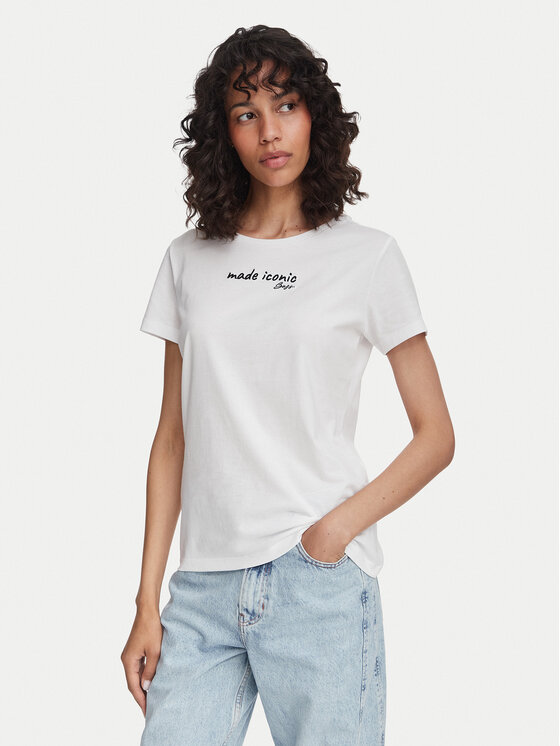 BOSS Tricou C_Elove_5 50566827 Crem Slim Fit