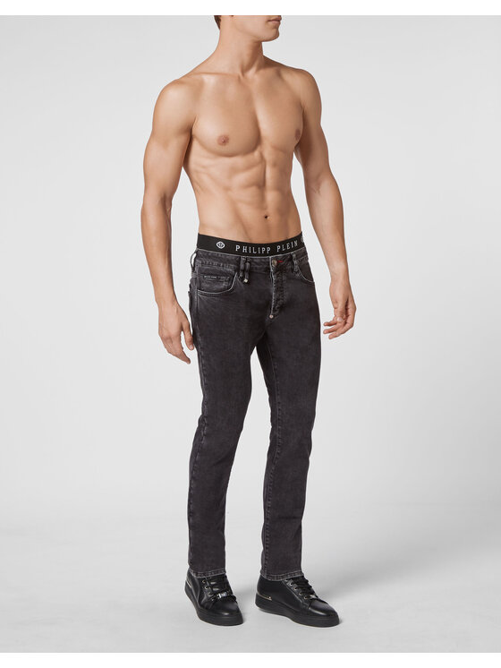 PHILIPP PLEIN PHILIPP PLEIN Džínsy 465 Sivá Straight Leg