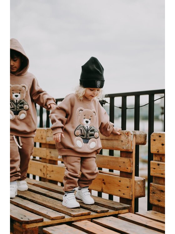Bejbi Story Bejbi Story Bluza Bluza oversize Harry Teddy bez kaptura Brązowy Oversize