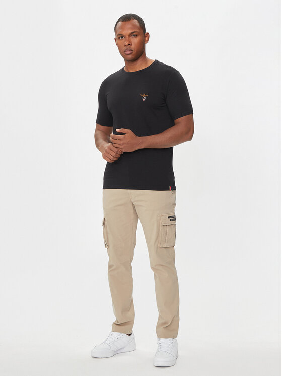 Aeronautica Militare Aeronautica Militare Tricou AM1UTI001 Negru Regular Fit