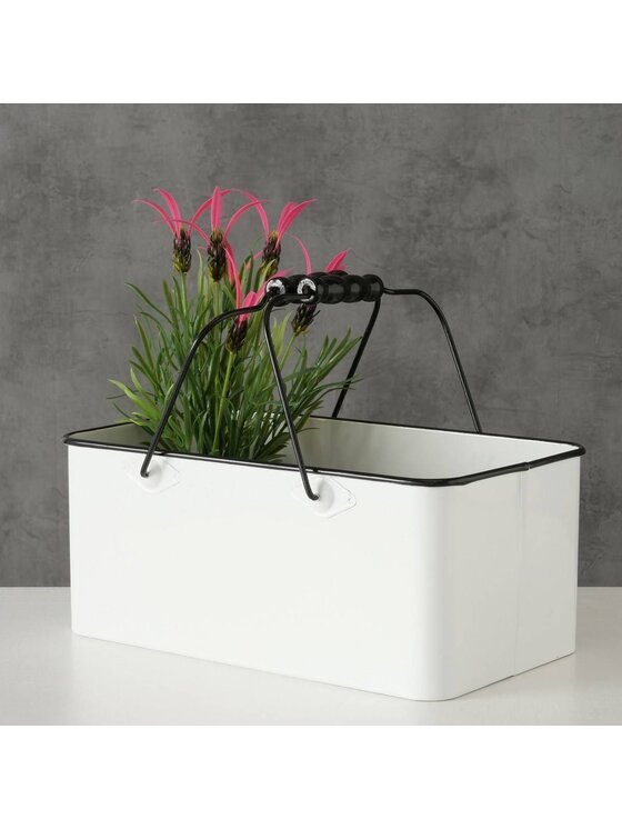 MIAhome MIAhome Kosz metalowy 13x17x30 cm ESTER-II dekoracyjny Biały