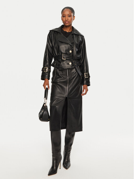 YES LONDON YES LONDON Geacă de piele NP1992 Negru Regular Fit