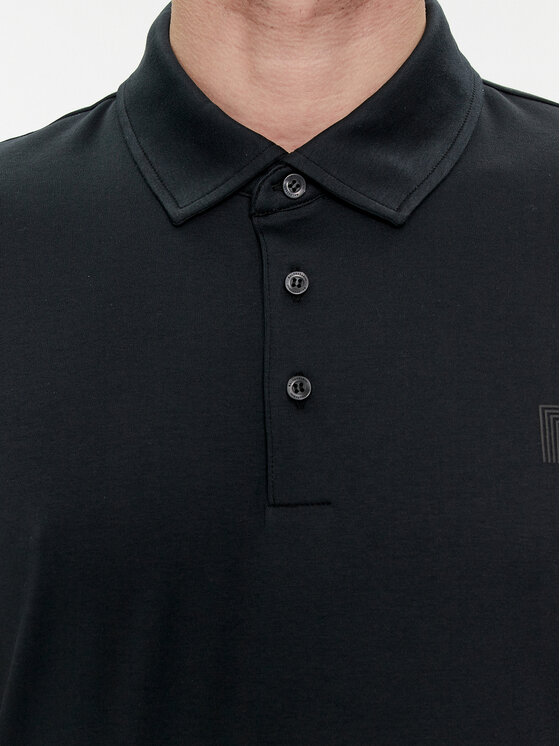 Baldessarini Baldessarini Тениска с яка и копчета B4 10044/000/5190 Черен Regular Fit