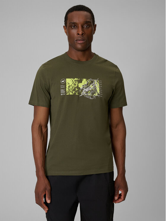 4F 4F T-Shirt TREKKING Khaki Regular Fit