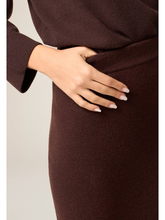 Oltre Oltre Gonna midi 1602E000047N022 Marrone Slim Fit