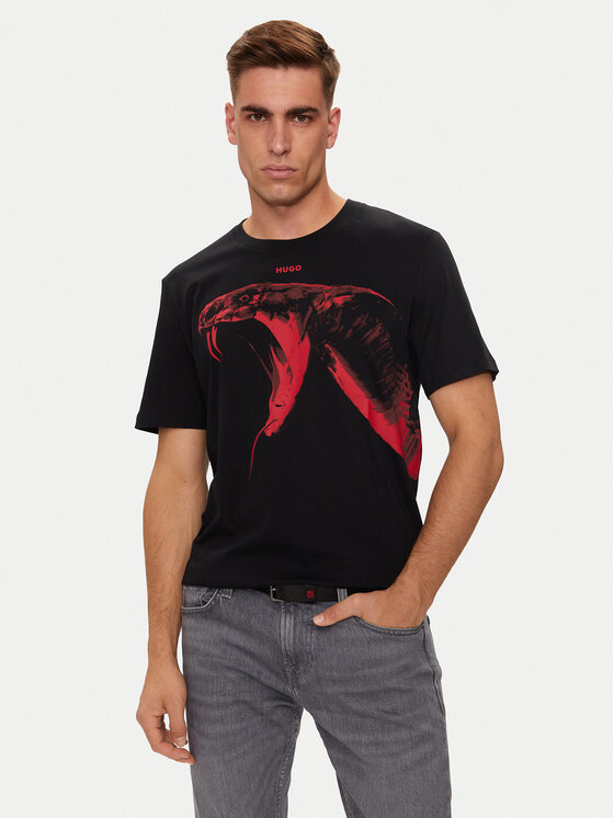 HUGO Hugo Футболка Dikobra 50519013 Чорний Regular Fit