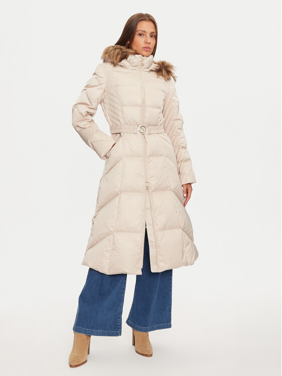 Guess Guess Пухено яке New Olga W4BL41 WEX52 Бежов Regular Fit