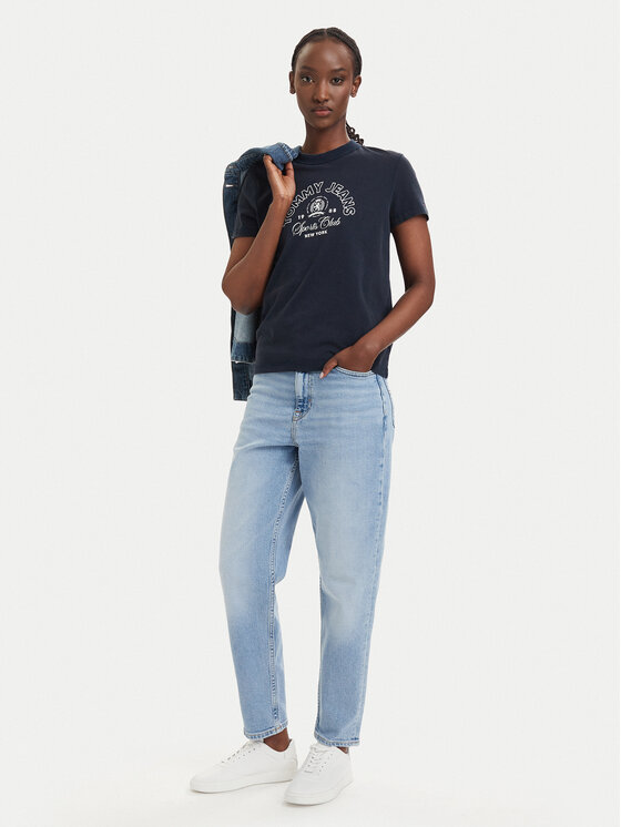 Tommy Jeans Tommy Jeans Džinsi Mom Jean Uh Tpr Bi0112 Co DW0DW20041 Zils Regular Fit