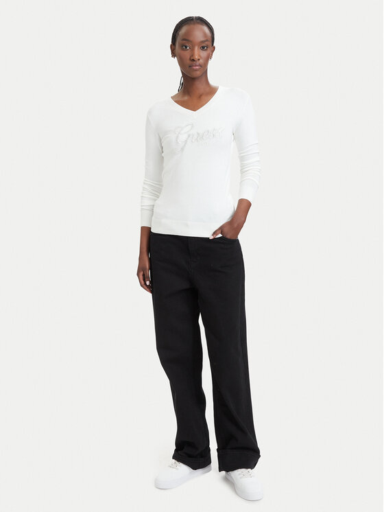 Guess Guess Megztinis W6YR29 Z0977 Kreminė Regular Fit