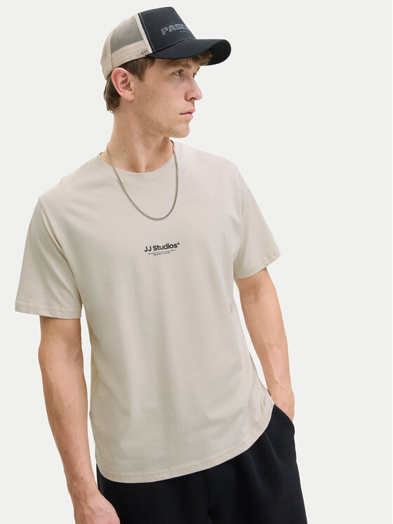 Jack & Jones Jack & Jones Tričko Jesoho 12278787 Béžová Regular Fit