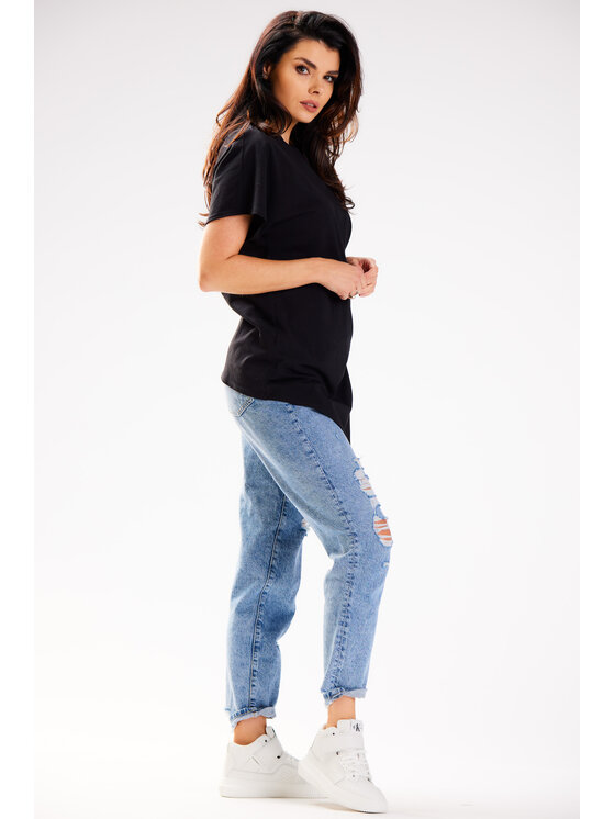 Infinite You Infinite You Bluzka M268 Czarny Basic Fit