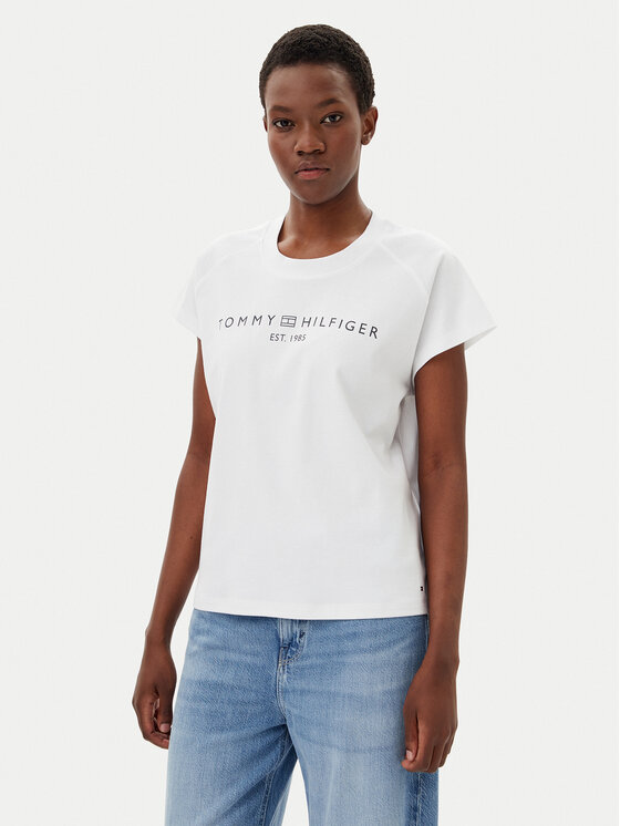 Tommy Hilfiger Tommy Hilfiger T-shirt WW0WW46113 Bijela Regular Fit