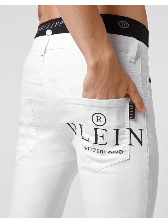 PHILIPP PLEIN PHILIPP PLEIN Jeansy 10341 Biały Skinny Fit