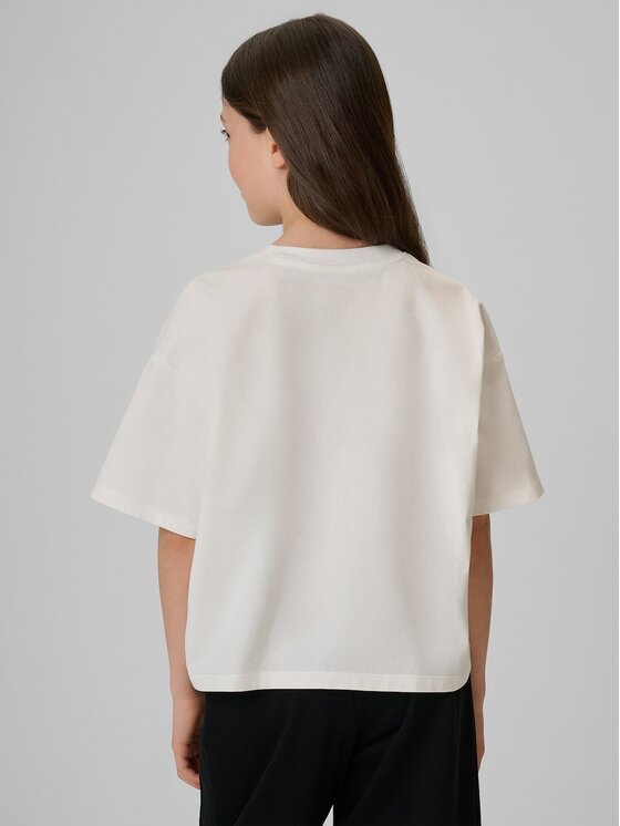 4F 4F T-Shirt 4FJRAW26TTSHF4239-11S Biały Boxy Fit