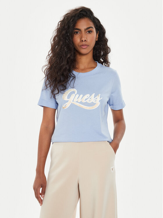 Guess T-shirt W4YI09 JA914 Plava Regular Fit