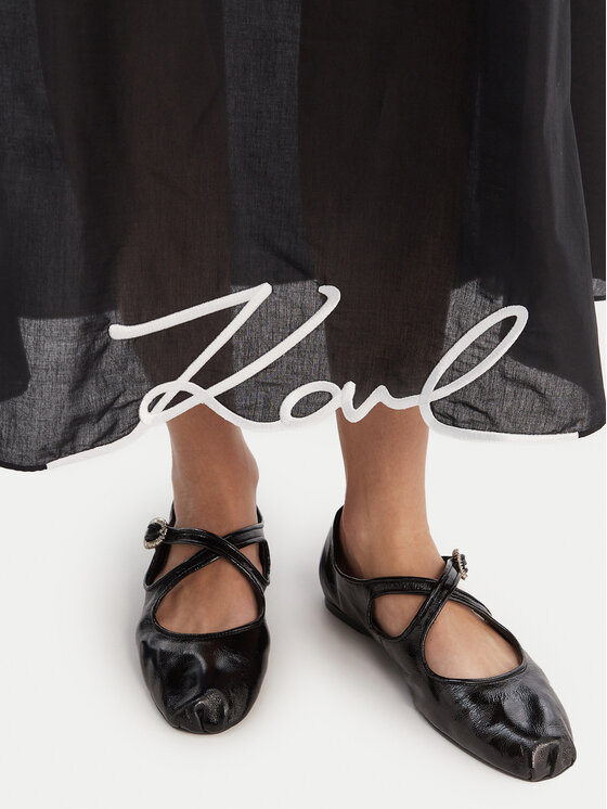 KARL LAGERFELD KARL LAGERFELD Φόρεμα καλοκαιρινό A2W46009 Μαύρο Regular Fit