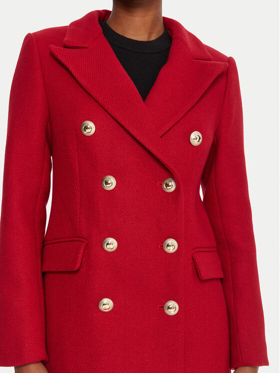 Rinascimento Rinascimento Vlnený kabát CFC0126209003 Červená Regular Fit