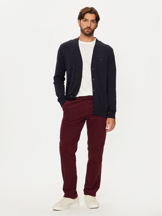 Tommy Hilfiger Tommy Hilfiger Riidest püksid MW0MW32932 Bordoopunane Regular Fit