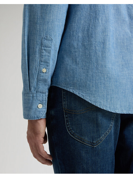 Lee Lee Koszula jeansowa 112376561 Niebieski Regular Fit